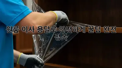 원룸 이사, 용달로 안전하게! 꿀팁 완전 정복